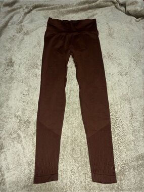 Amazon Women's Leggings Brown High-Waist Textured Panels